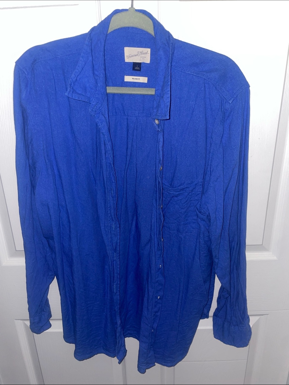 Universal Thread Women's Royal Blue Button-Down Shirt